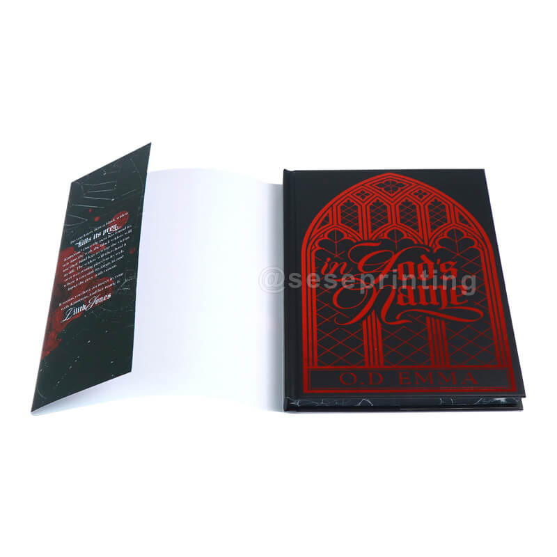 Hardcover Books with Red Foil Cover, Foiled Dust Jacket, Sprayed Edges, Coloured Endpapers