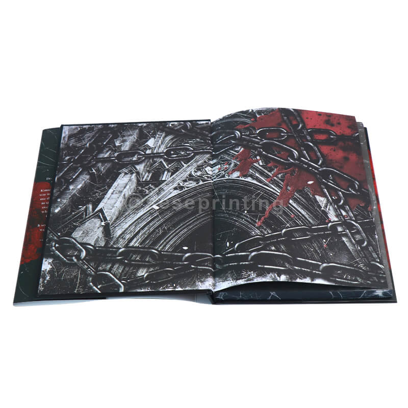 Hardcover Books with Red Foil Cover, Foiled Dust Jacket, Sprayed Edges, Coloured Endpapers