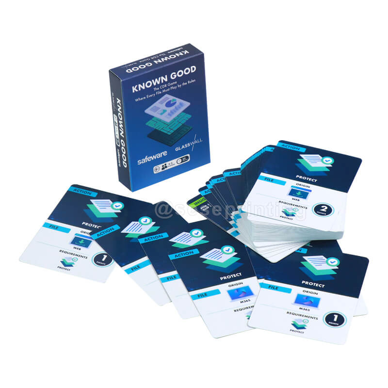 Eco Friendly Custom Educational Flash Card Game Printing with Tuck Packaging Box