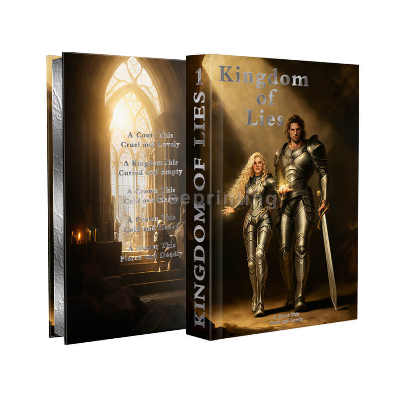 Black and White Printing Hardcover Book with Silver Foiled Cover and Sprayed Edges