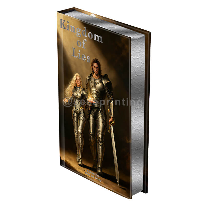 Black and White Printing Hardcover Book with Silver Foiled Cover and Sprayed Edges