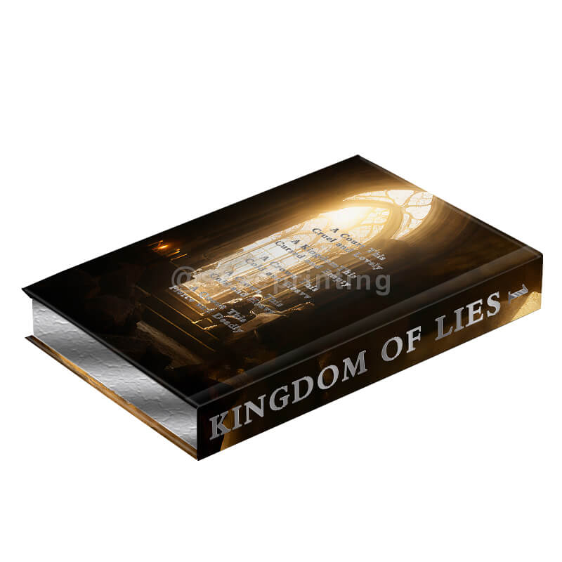 Black and White Printing Hardcover Book with Silver Foiled Cover and Sprayed Edges