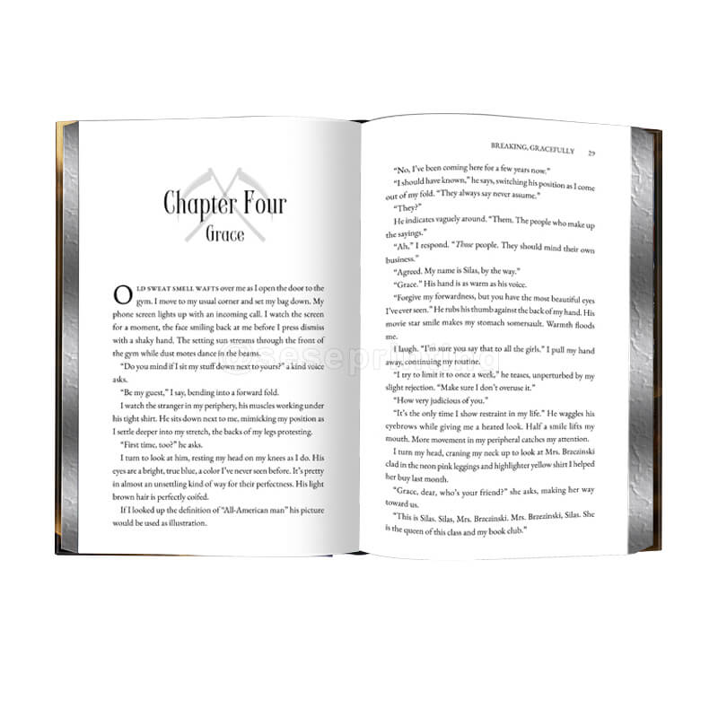 Black and White Printing Hardcover Book with Silver Foiled Cover and Sprayed Edges