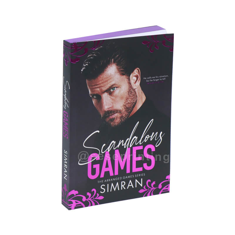 Softcover Print Run of a Novel with Foil Stamping and Embossing Cover, Custom Sprayed Edges