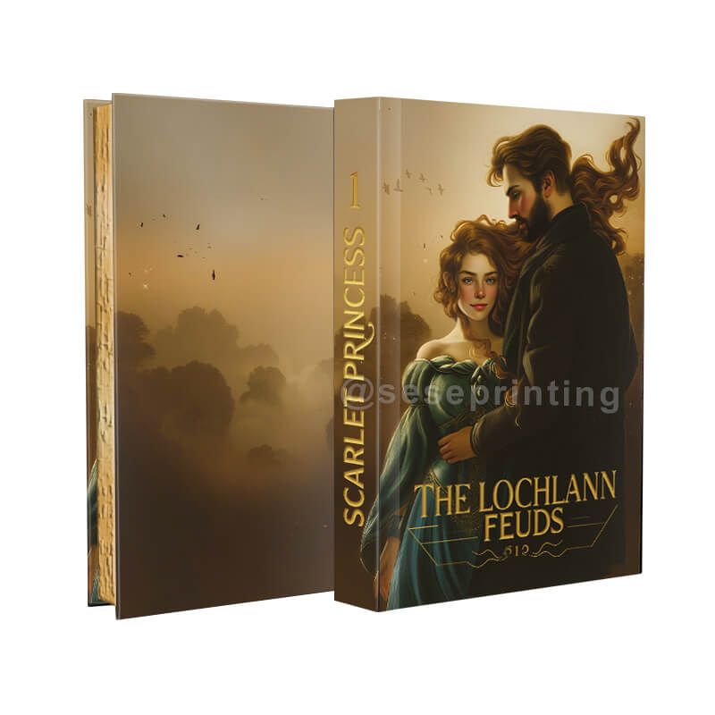 Fiction Novel with Gold Foil Stamping on Cover and Sprayed Edges