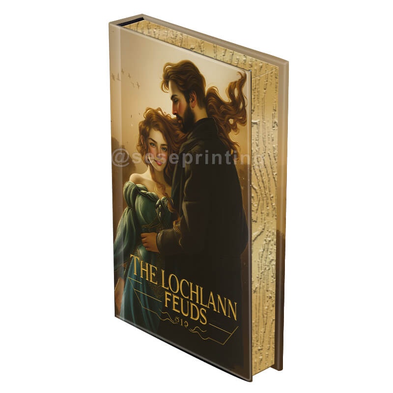 Fiction Novel with Gold Foil Stamping on Cover and Sprayed Edges