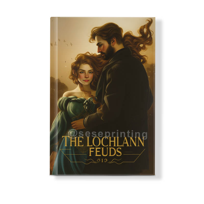 Fiction Novel with Gold Foil Stamping on Cover and Sprayed Edges