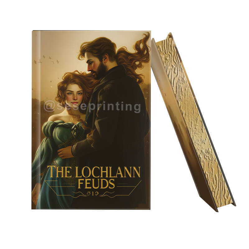 Fiction Novel with Gold Foil Stamping on Cover and Sprayed Edges