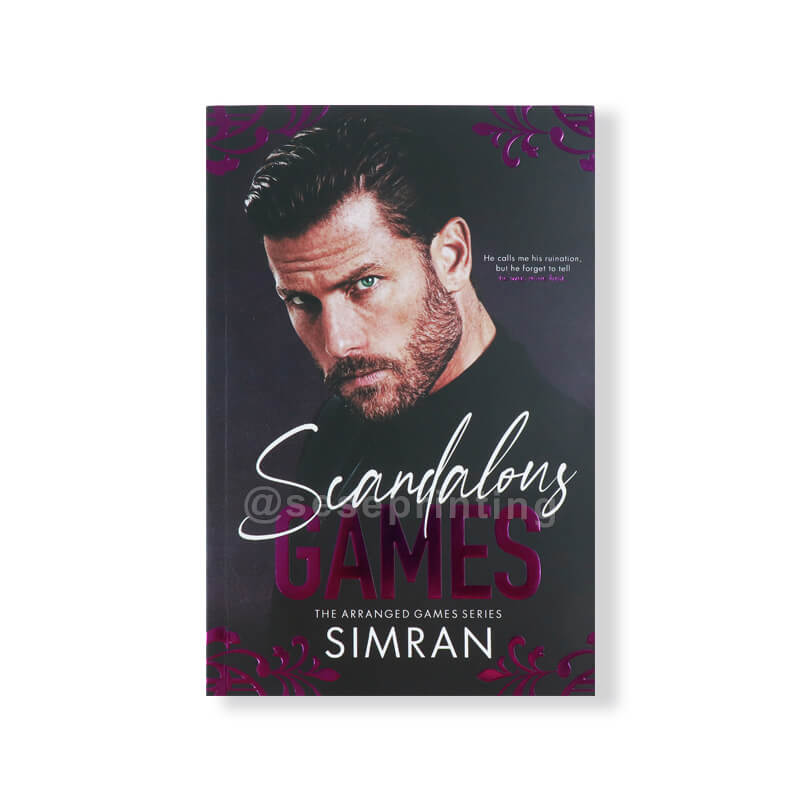 Softcover Print Run of a Novel with Foil Stamping and Embossing Cover, Custom Sprayed Edges