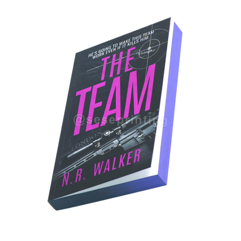 6x9 Paperback with Black and White Interior on Cream Paper with Sprayed Edges