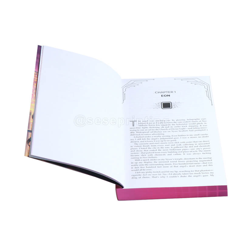 Paperback Books with Glow-in-the-Dark Ink, UV and Foil on Cover, Sprayed Edges