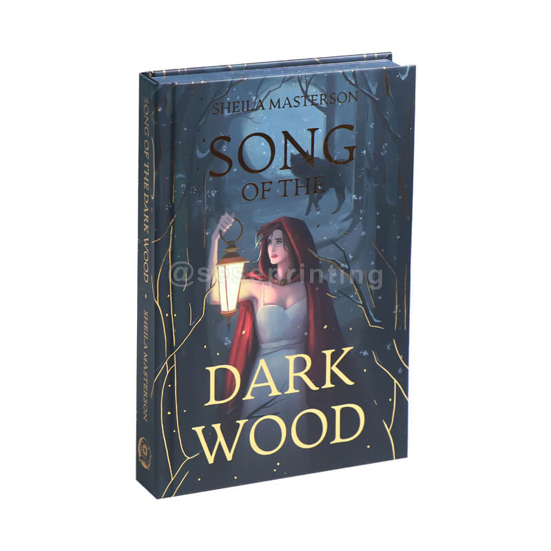 Dark Fantasy Book with Gold Foil Stamping, Custom Sprayed Edges, Endpapers