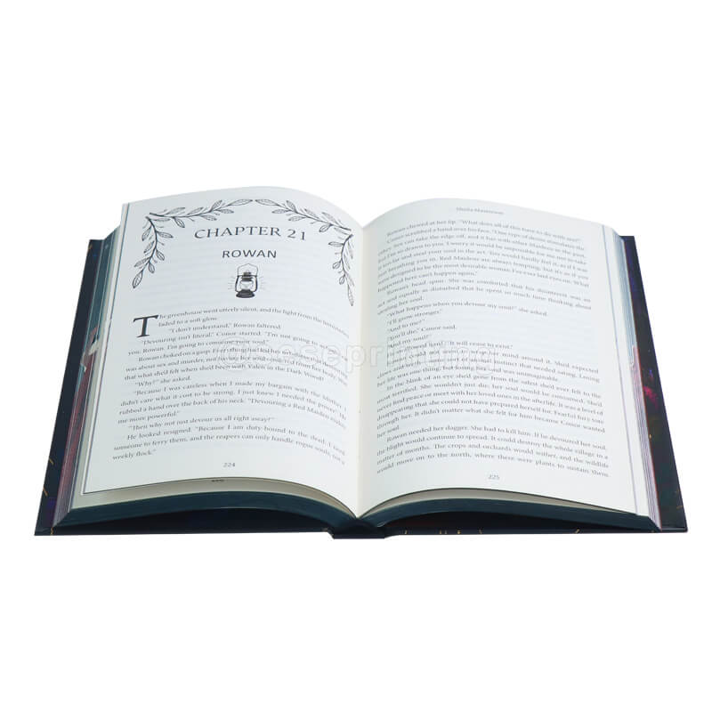 Dark Fantasy Book with Gold Foil Stamping, Custom Sprayed Edges, Endpapers