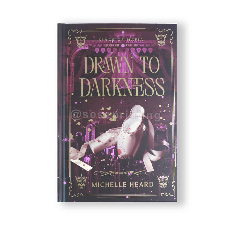 Fiction Printed Case Laminate with Foil Stamping, Patterned Sprayed Edges, Coloured Endpapers