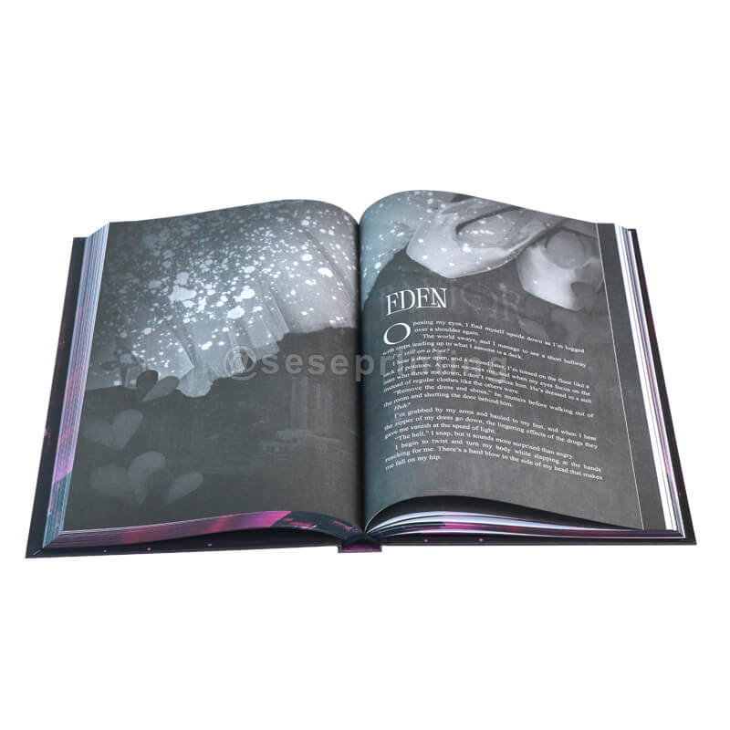 Fiction Printed Case Laminate with Foil Stamping, Patterned Sprayed Edges, Coloured Endpapers
