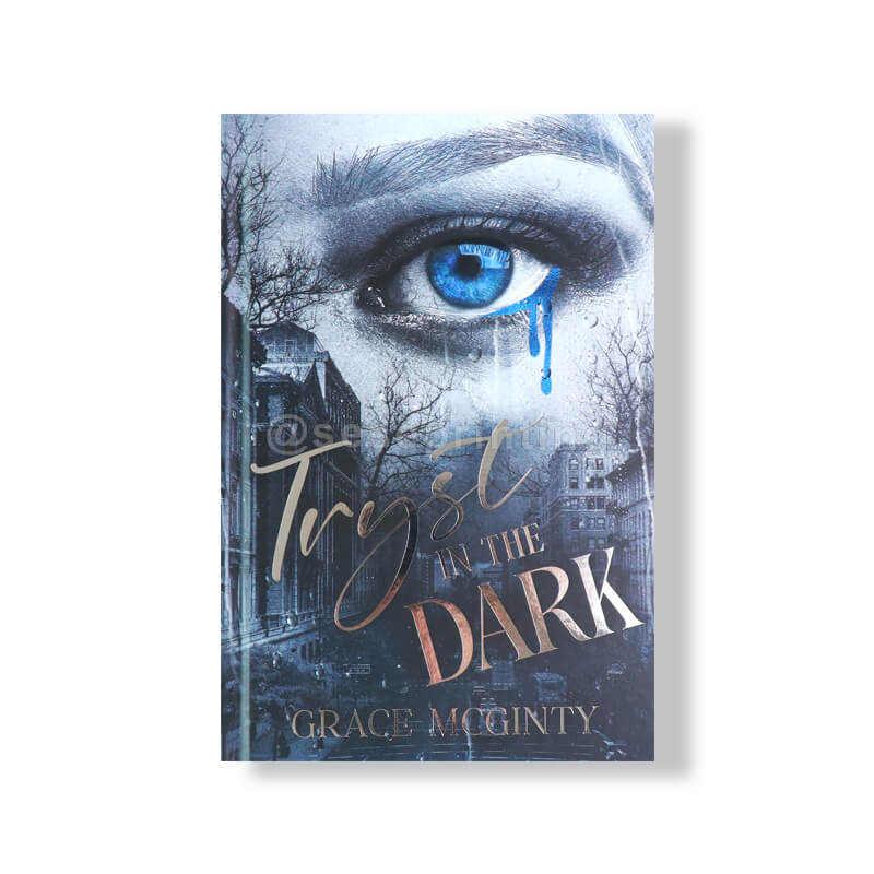 6x9 Hardcover Horror Thriller Book with Sprayed Edges, Interior Artwork, and Foiling on the Cover