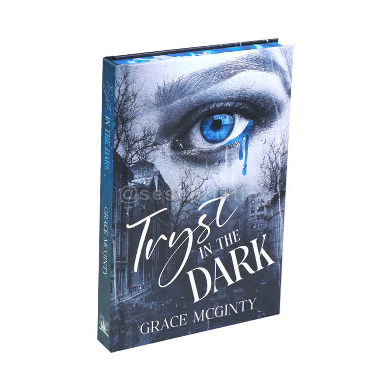 6x9 Hardcover Horror Thriller Book with Sprayed Edges, Interior Artwork, and Foiling on the Cover