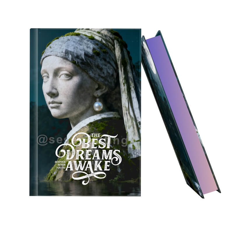 Book Sprayed Edge with a Printed Design in Color and a Black and White Option