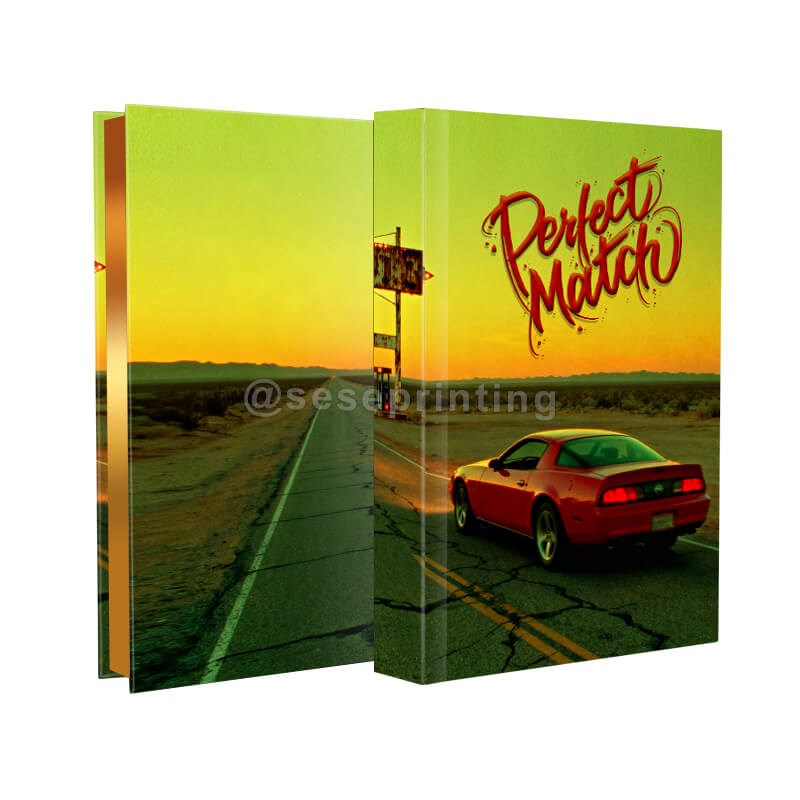 Hardcover Book Printed Case Laminate with Foil Cover, and Metallic Gold Edges