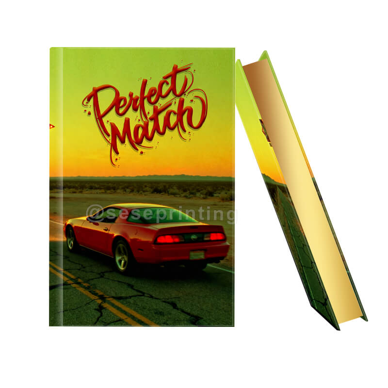 Hardcover Book Printed Case Laminate with Foil Cover, and Metallic Gold Edges