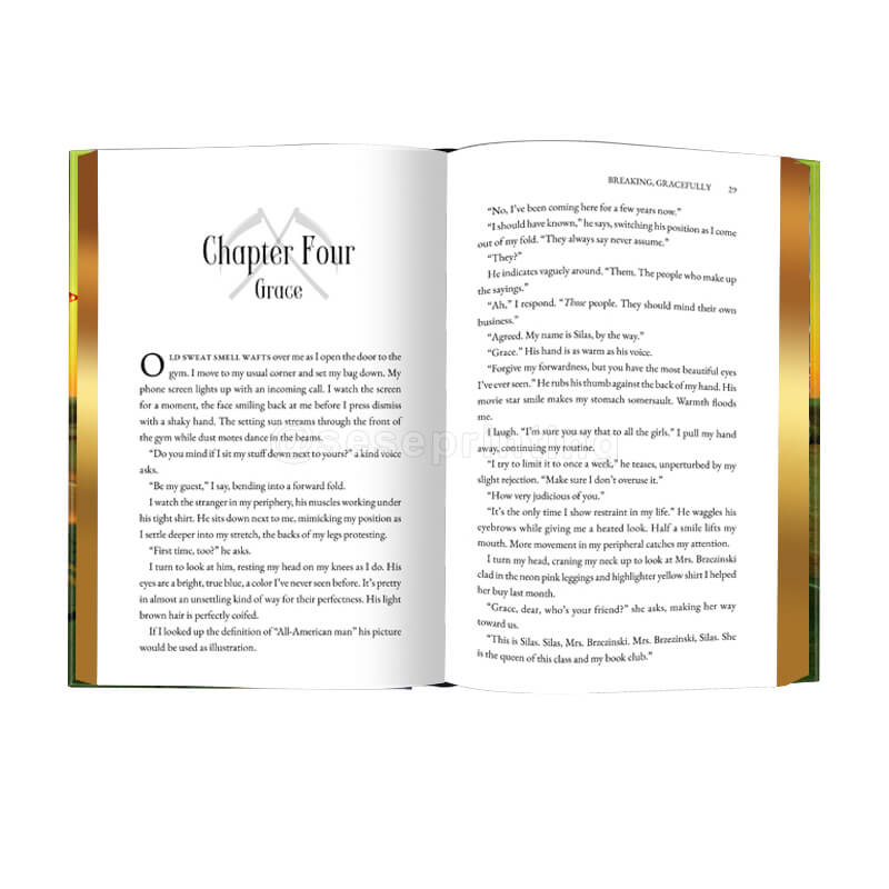 Hardcover Book Printed Case Laminate with Foil Cover, and Metallic Gold Edges