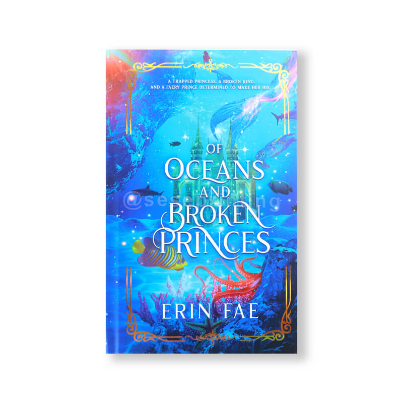 Professional Book Printing Cover with Gold Foil, Colored Endpapers, and Sprayed Edges