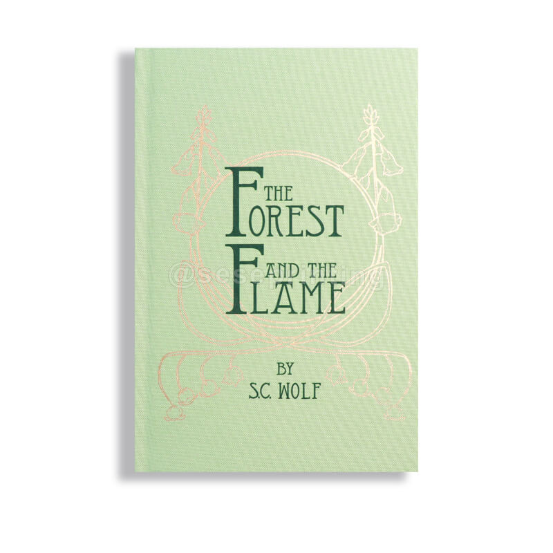 Cloth Bound Hardcover with Foil Stamped Cover, Custom Endpaper, And Sprayed Edges