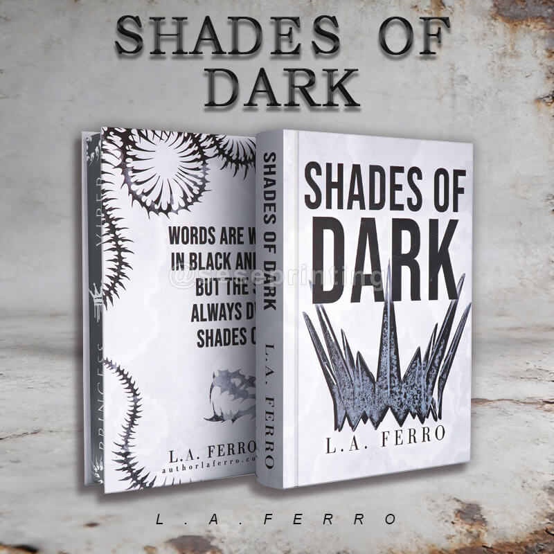 Dark Romance Novel with Custom Endpages, Spot UV Title, and Black Sprayed Edges