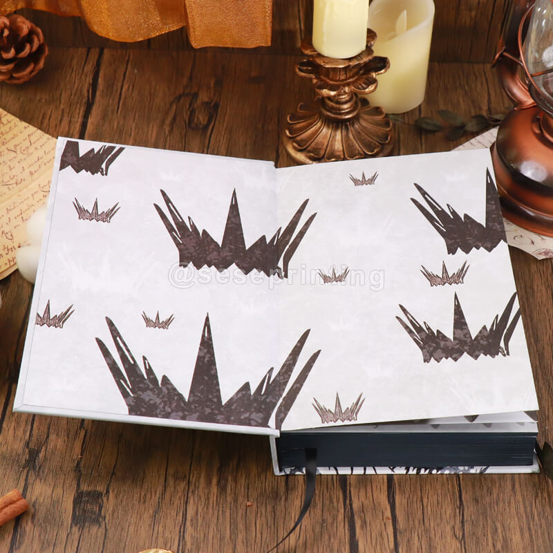 Dark Romance Novel with Custom Endpages, Spot UV Title, and Black Sprayed Edges