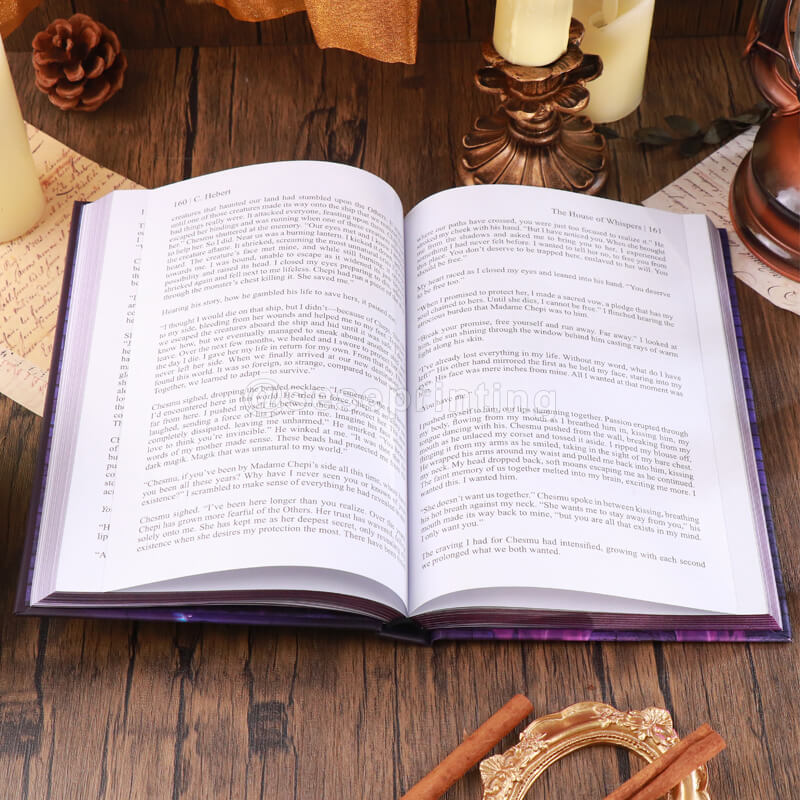 Print Special Edition Hardbacks of Romance Novels with Digital UV Spot Varnishing, Sprayed Edges, End Papers