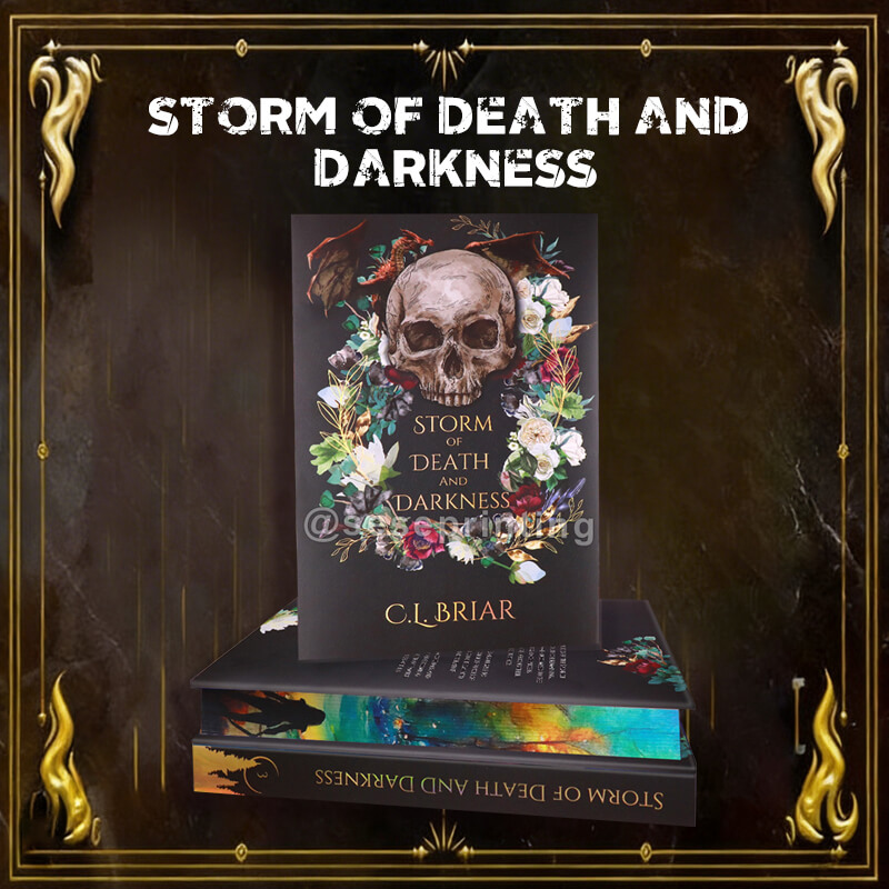 Hardback Book Made with Matte Cover, Dust Jacket, Custom Endpapers, and Stenciled Edges