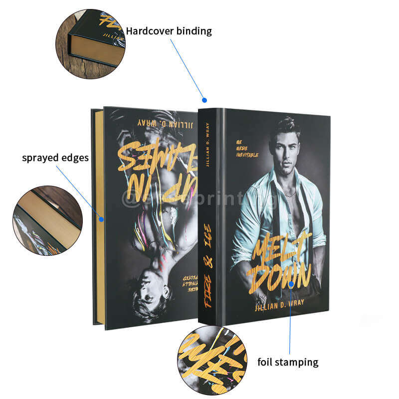 Hardcover Special Edition Books Printed Case Cover with Foiling, Custom Sprayed Edges