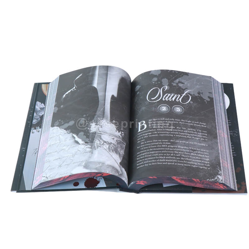 Spot UV Hardcover Books with Dust Jackets, Foiled Endpapers, and Stenciled Edges