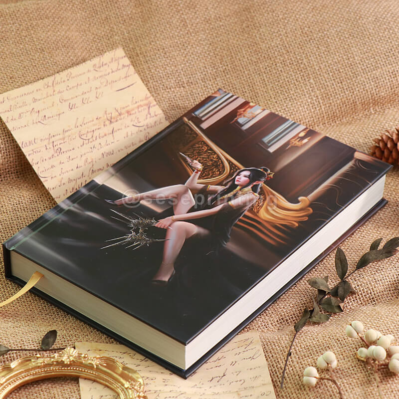 Hardback Book Created in the 6×9 Size with Custom Endpapers and Ribbon Bookmark