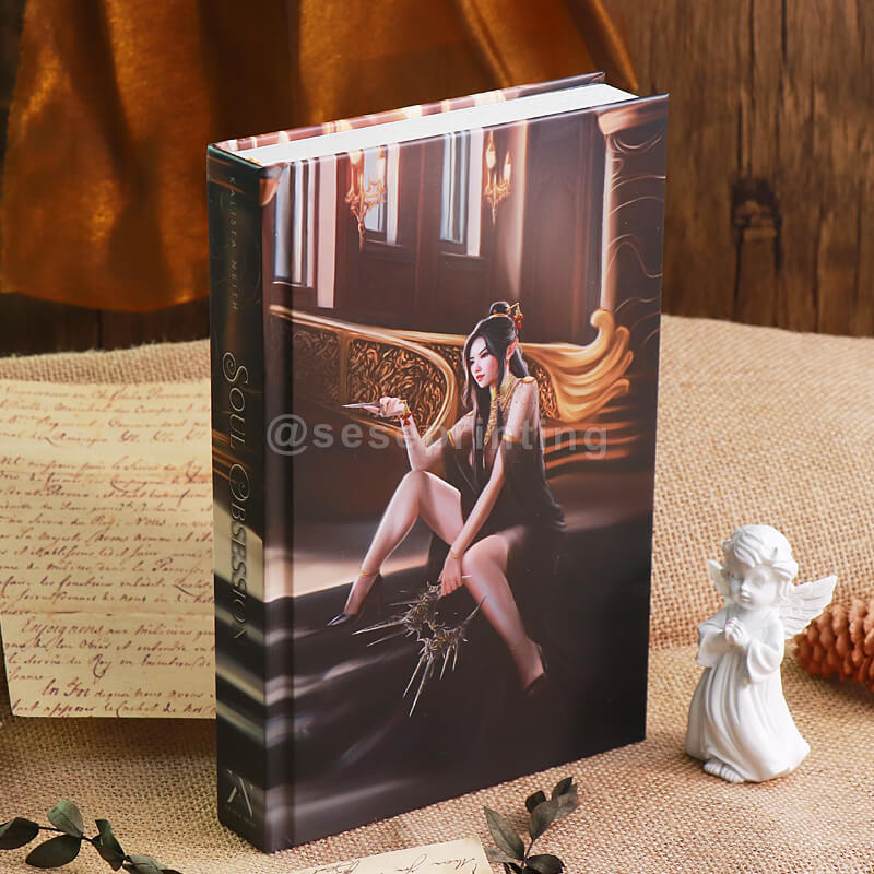 Hardback Book Created in the 6&times;9 Size with Custom Endpapers and Ribbon Bookmark