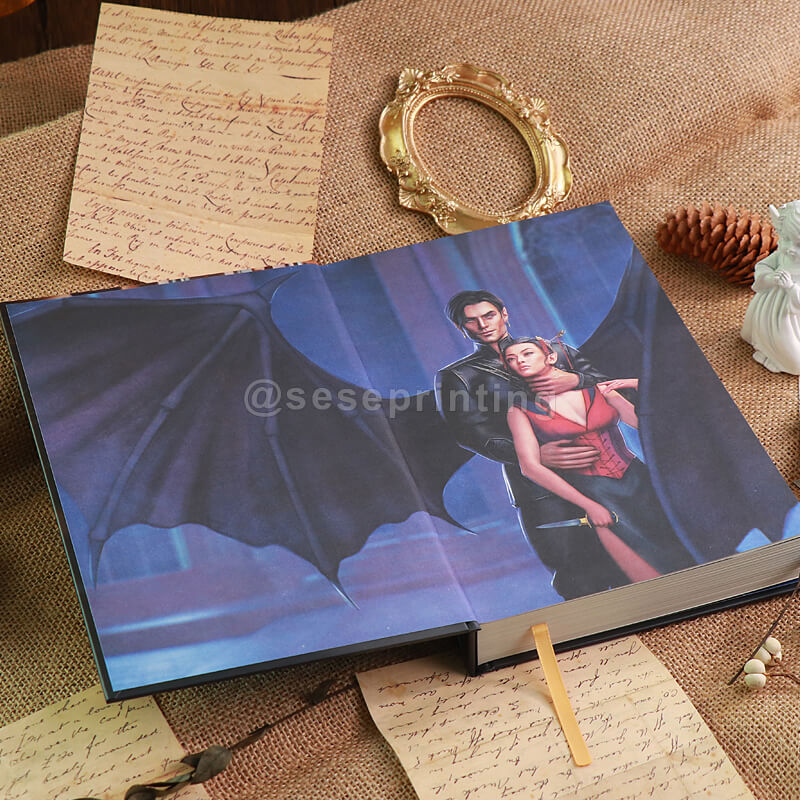 Hardback Book Created in the 6&times;9 Size with Custom Endpapers and Ribbon Bookmark