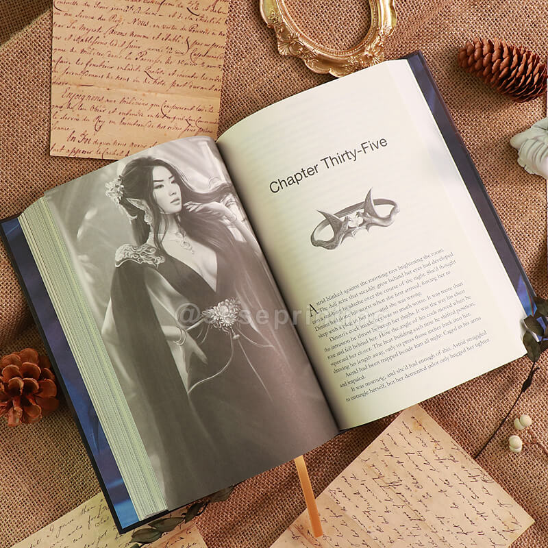 Hardback Book Created in the 6&times;9 Size with Custom Endpapers and Ribbon Bookmark