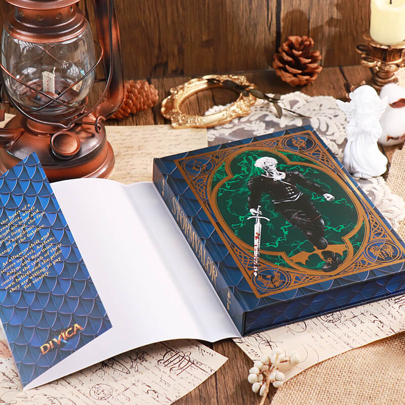 Custom Books Series Printed Hardcover with a Dust Jacket, Custom Endpapers and Stenciled Edges