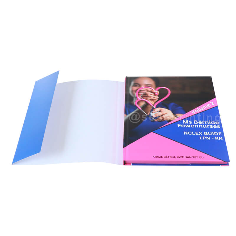 Full Color Printing Matte Hardcover with Dust Jacket and Solid Color Sprayed Edges