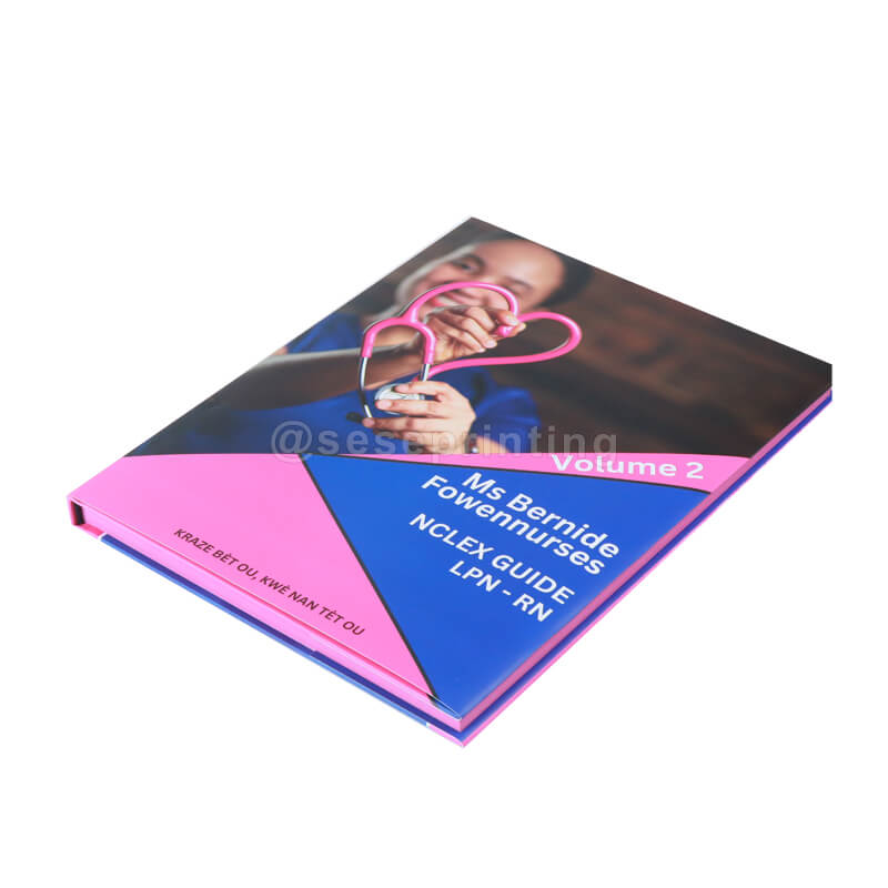 Full Color Printing Matte Hardcover with Dust Jacket and Solid Color Sprayed Edges