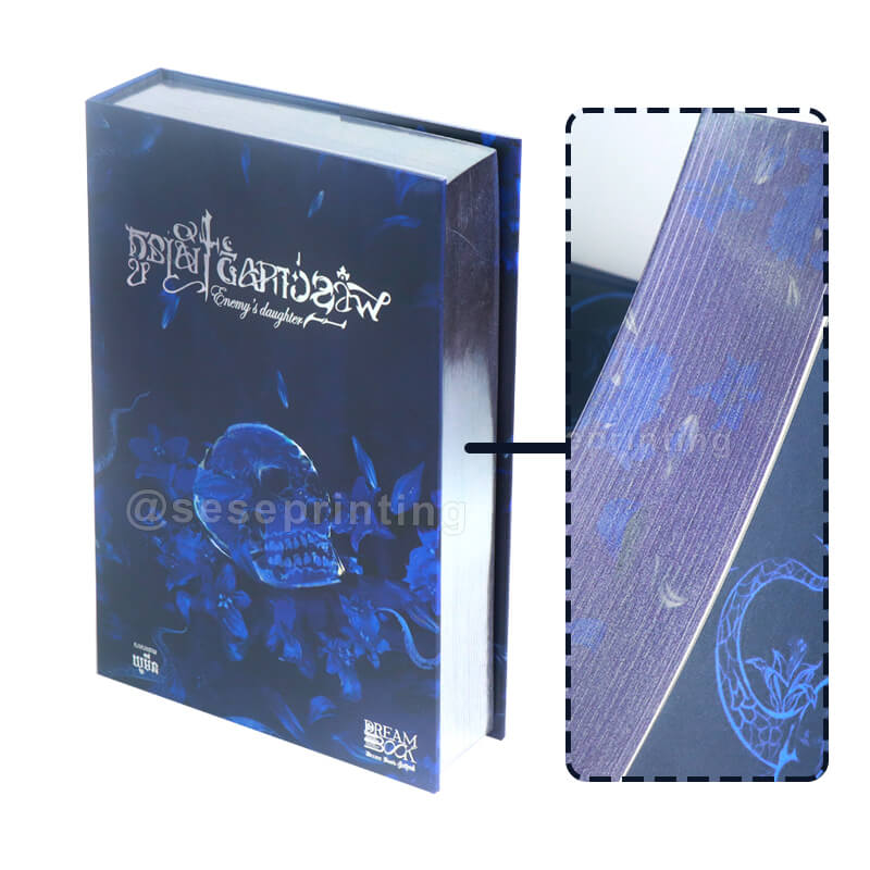 Book with Silver Foil on the Hardcase, A Dust Jacket, Endpapers, Silver Sprayed Edges with Hidden Patterned