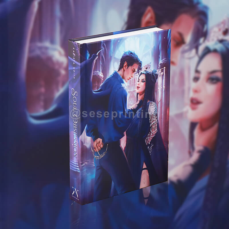 Matte Finish Hardcover Book with Custom Endpapers, and Ribbon Bookmark