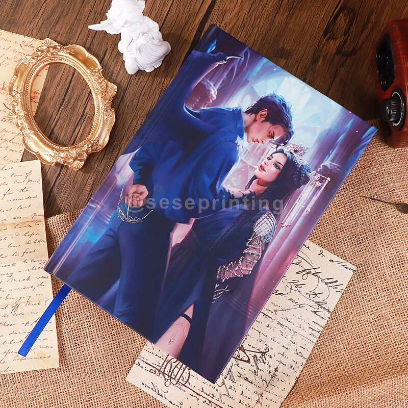 Matte Finish Hardcover Book with Custom Endpapers, and Ribbon Bookmark