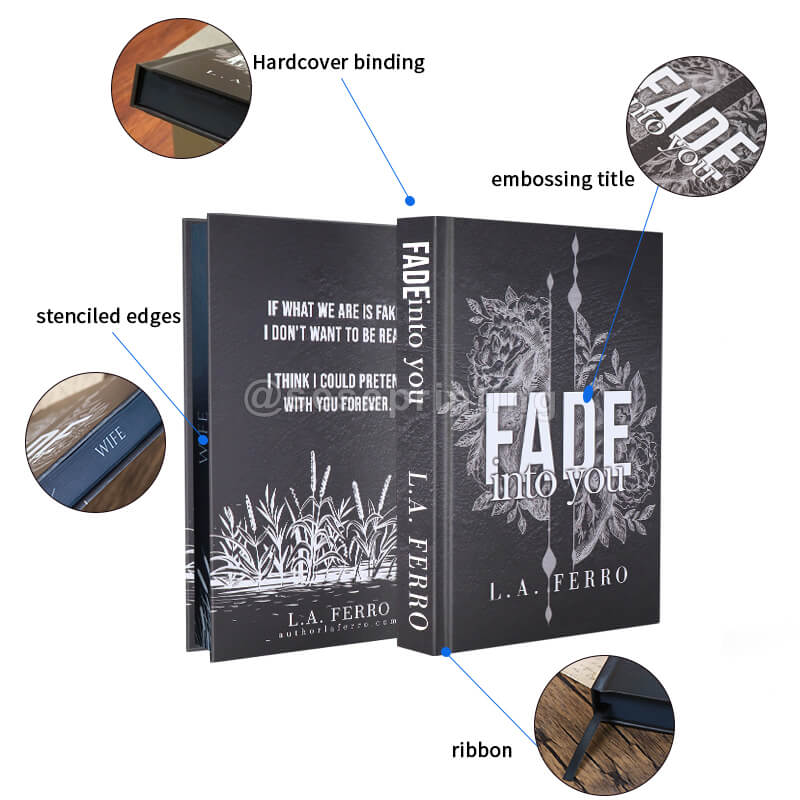 Foil Embossed and Sprayed Edges Hardback Books with Color Pages Illustration, Custom Endpapers