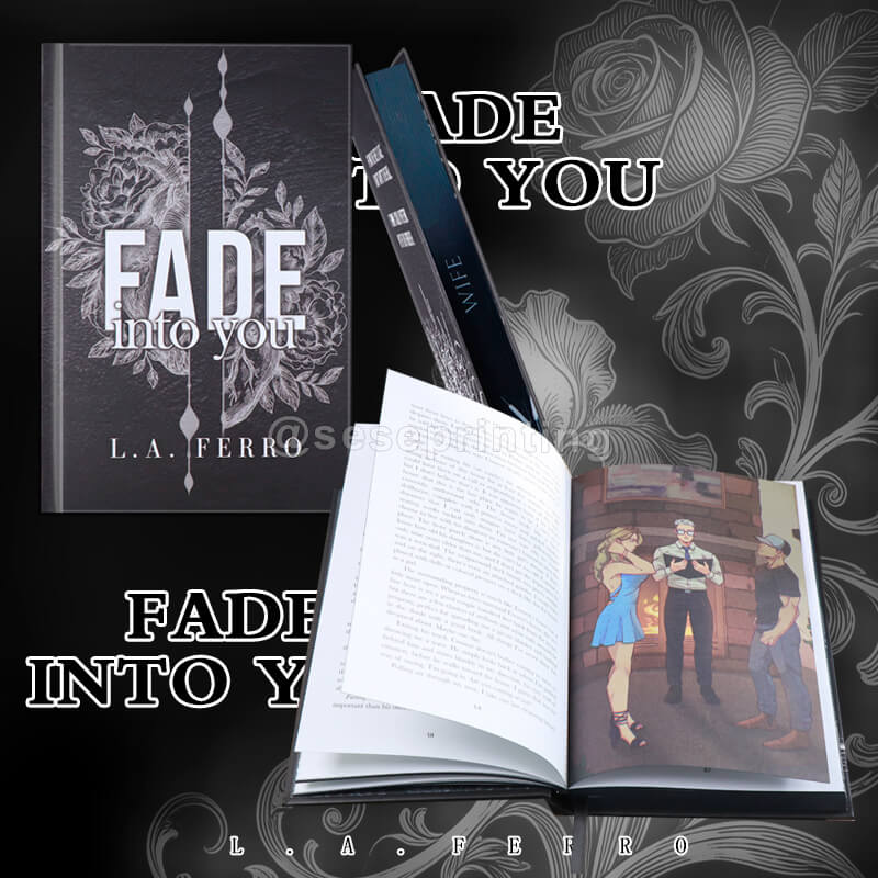 Foil Embossed and Sprayed Edges Hardback Books with Color Pages Illustration, Custom Endpapers