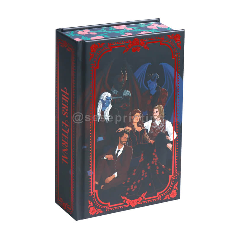 Hardback Book with Printed Edges and Foil on Cover, Custom Endpapers, Color Illustration Pages