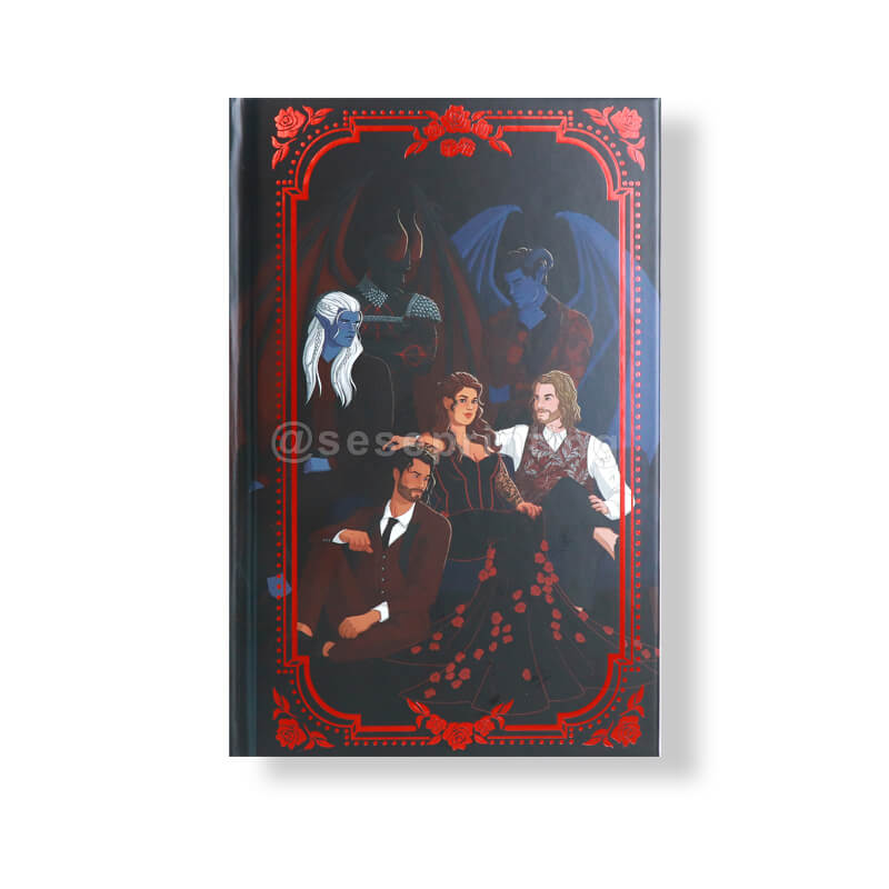 Hardback Book with Printed Edges and Foil on Cover, Custom Endpapers, Color Illustration Pages