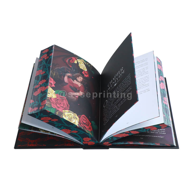 Hardback Book with Printed Edges and Foil on Cover, Custom Endpapers, Color Illustration Pages