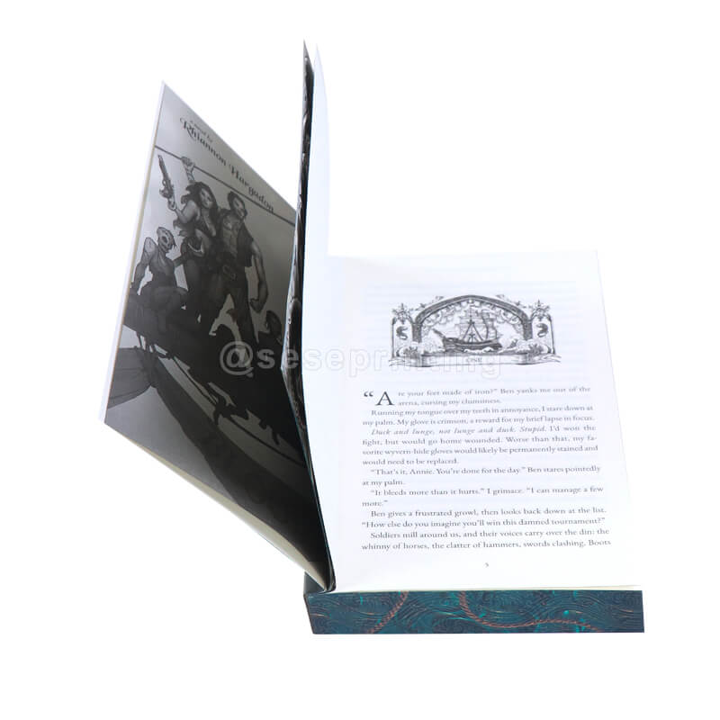 Black and White Interior Perfect Bound Soft Cover Book with Glossy Lamination and Patterned Edges