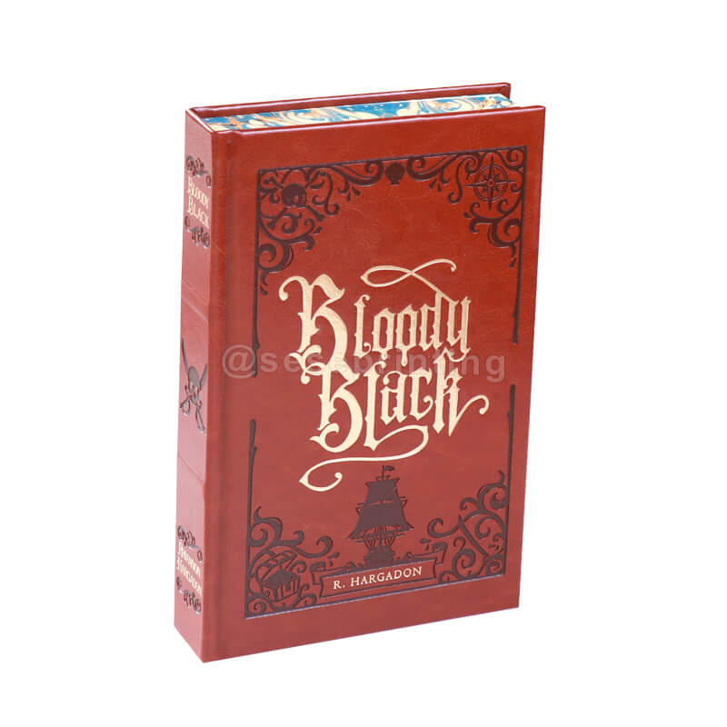 Create Leather Bound Book with Embossing on Spine, Debossed Title, Decorative Endpapers and Sprayed Edges